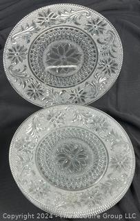 Set of Four (4) Depression Indiana Glass Luncheon Plates 