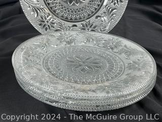 Set of Four (4) Depression Indiana Glass Luncheon Plates 