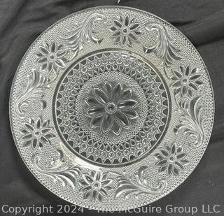 Set of Four (4) Depression Indiana Glass Luncheon Plates 