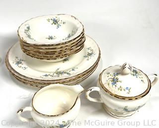 Mixed Group of Porcelain Dishware and Inlaid Wood Music Box