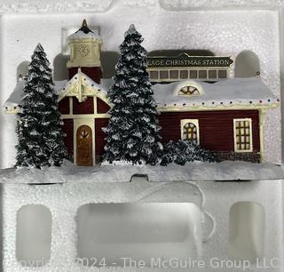 Two (2) Thomas Kinkade Christmas Village Lighted Houses