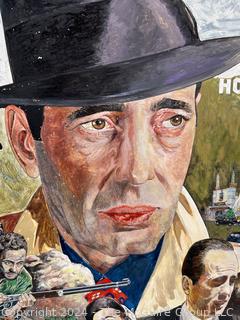 Unframed Original Paint on Paper of Humphrey Bogart Signed by Artist Douglas Edwards.