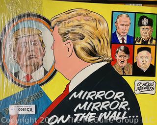 Unframed Original Political Comic Illustration Signed by Local Artist Douglas Edwards..