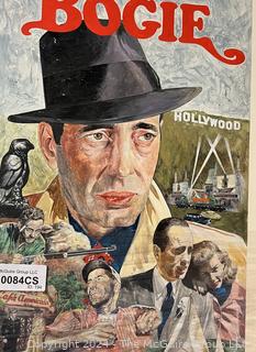 Unframed Original Paint on Paper of Humphrey Bogart Signed by Artist Douglas Edwards.