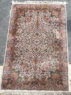 Karastan Floral Kirman Worsted Wool Rug, #742.   70" x 119".