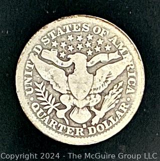 1908-S Barber 25C Silver Quarter Coin