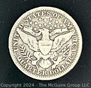 1909-S Barber 25C Silver Quarter Coin