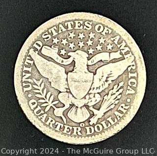 1909-O Barber 25C Silver Quarter Coin