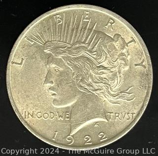 1922 Peace Silver Dollar Coin