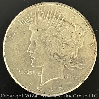 1926 P US Silver Peace Dollar Coin