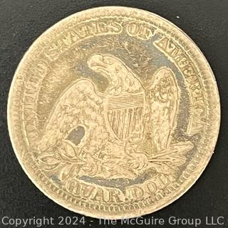 1861 Civil War Era US Seated Liberty Silver Quarter