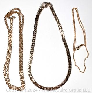 Three (3) Vermeil Chain Necklaces