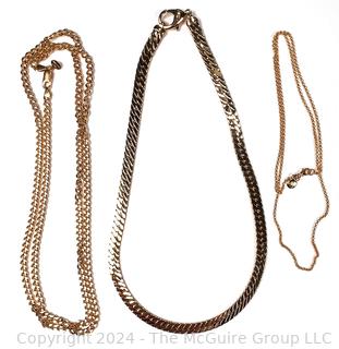 Three (3) Vermeil Chain Necklaces