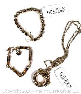 Three (3) Pieces of New Ralph Lauren Jewelry Including Necklace and Bracelets with Tags