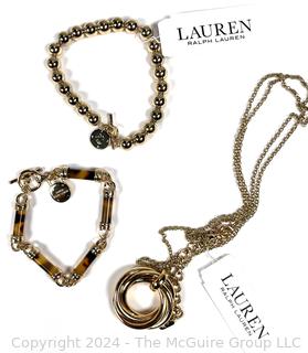 Three (3) Pieces of New Ralph Lauren Jewelry Including Necklace and Bracelets with Tags