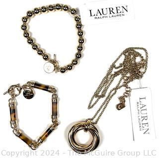 Three (3) Pieces of New Ralph Lauren Jewelry Including Necklace and Bracelets with Tags