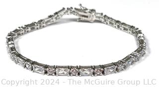 Cubic Zirconia in Sterling Silver Tennis Bracelet 