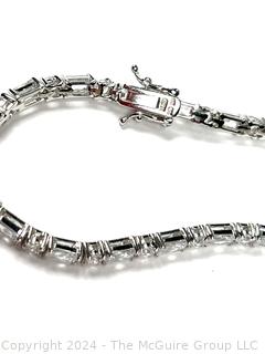 Cubic Zirconia in Sterling Silver Tennis Bracelet 