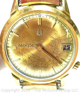 Bulova Accutron Men’s Wristwatch with 14kt Gold Filled Case.  Presented as retirement gift in 1947. Untested