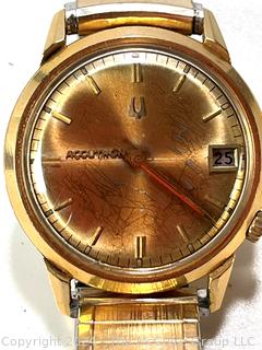 Bulova Accutron Men’s Wristwatch with 14kt Gold Filled Case.  Presented as retirement gift in 1947. Untested