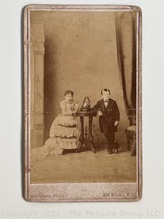 CDV Photo Cabinet Card of General Tom Thumb & His Wife Lavinia, Part of Barnum & Bailey Circus 1860's 