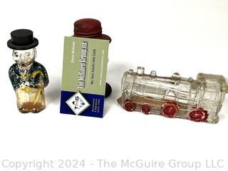 Three (3) Figural Glass Candy Containers and Jars (Victory Glass)