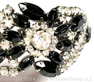 Black and Clear Rhinestone Clamp Bracelet