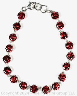 Vermeil Garnet and Sterling Silver Bracelet. 10.9g