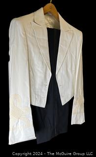 Hand Tailored Dress White Style Jacket with Black Trousers