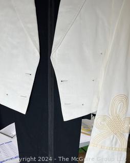 Hand Tailored Dress White Style Jacket with Black Trousers