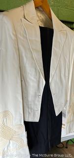 Hand Tailored Dress White Style Jacket with Black Trousers