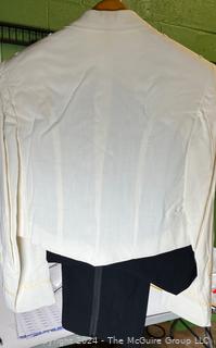 Hand Tailored Dress White Style Jacket with Black Trousers