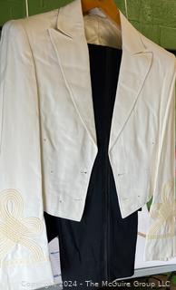 Hand Tailored Dress White Style Jacket with Black Trousers