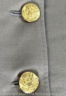 WWII US Army Officer Tan Jacket and Pants with Army Ground Forces Patch and Buttons