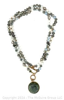 Susan Graver Cut Stone Drop Convertible Necklace