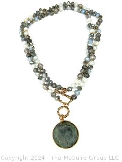 Susan Graver Cut Stone Drop Convertible Necklace