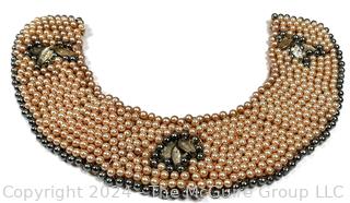 Faux Pearl Bib Collar