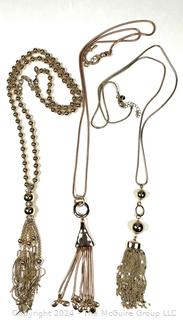 Three (3) Opera Length Tassel Style Necklaces