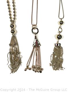 Three (3) Opera Length Tassel Style Necklaces