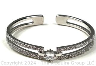 Sterling and CZ Cuff Style Bracelet by Milor