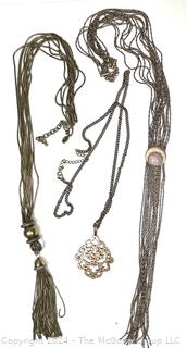 Three (3) Opera Length Tassel Style Necklaces