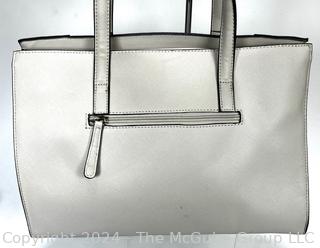 Two (2) Leather Tote Handbags in White and Blue