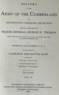 Two (2) Volume Set of the History of the Army of the Cumberland by Thomas B. Van Horne Books
