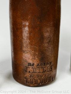 Five (5) 19th Century Stoneware Beer Bottles