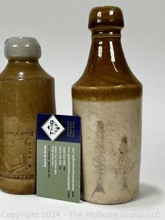 Five (5) 19th Century Stoneware Beer Bottles