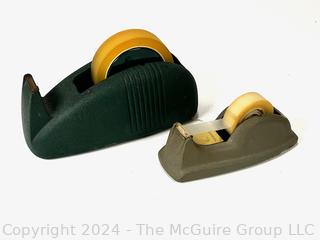 Two (2) Mid Century Cast Iron Cellophane Tape Dispenser