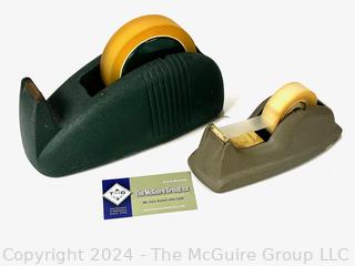 Two (2) Mid Century Cast Iron Cellophane Tape Dispenser