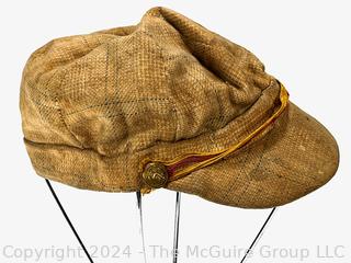 C 1900 Child's Hat with Early US Navy Buttons (Fouled Anchor variety) with Red and Gold Woven Band