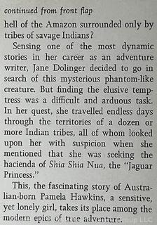 The Forbidden World of the Jaguar Princess Signed by Author Jane Dolinger, Adventurer's Club, 1965 with Inscription to Congressman Claude Pepper of Florida