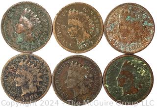 50 Indian Head Copper 1 Cent Penny Coins